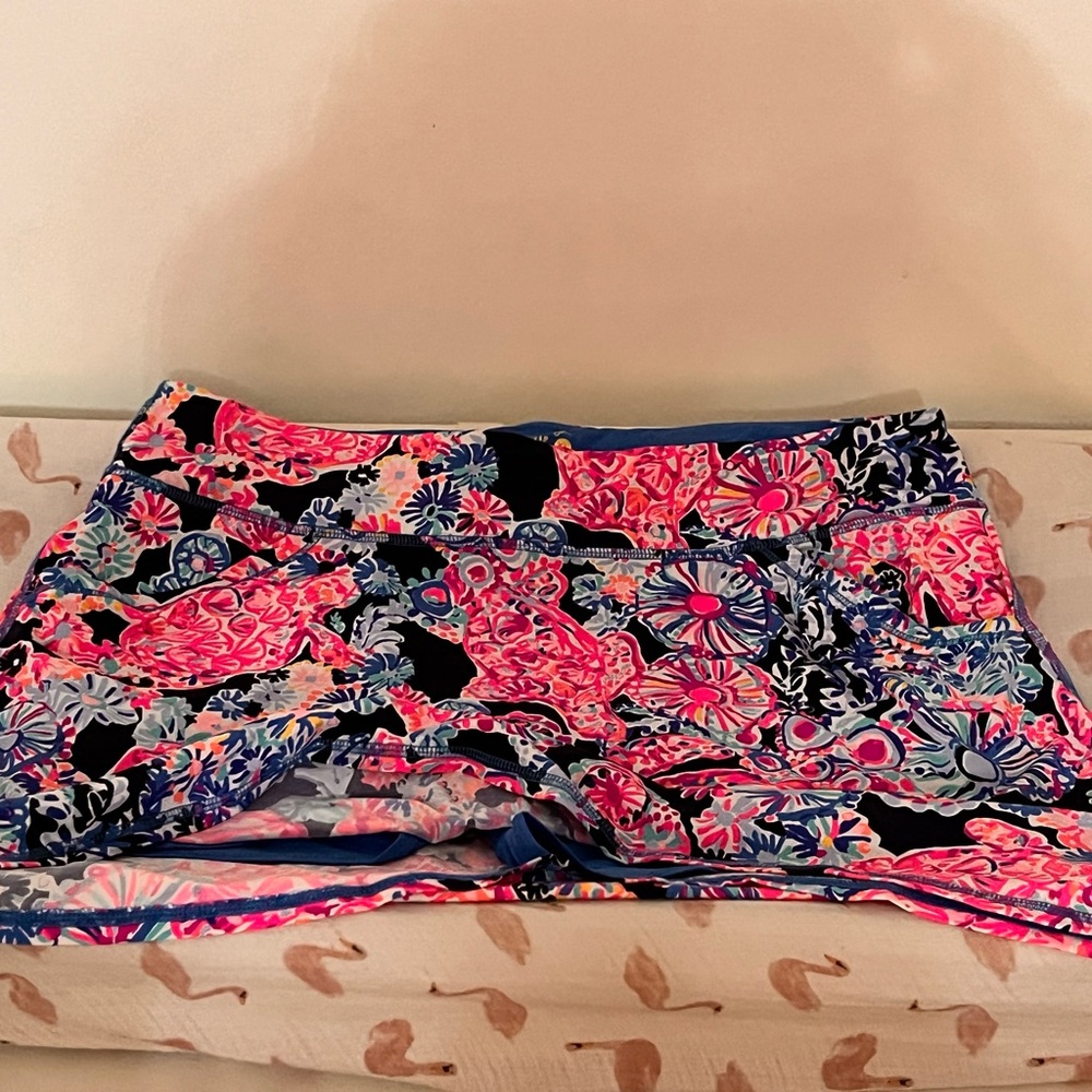 Bright Floral Athletic Skort - Pink, Navy, White